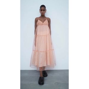NWT Zara Organza Floral Dress